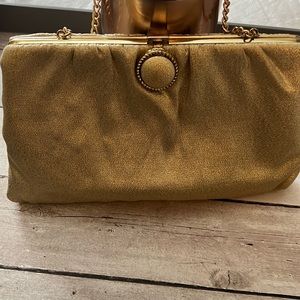 Fun vintage 50s gold clutch